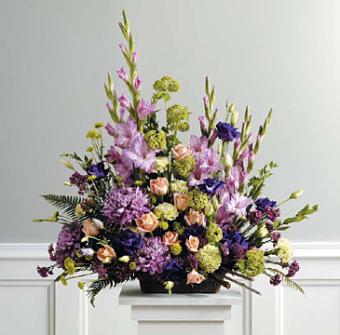 Purple, Peach and Green Traditional Arrangement