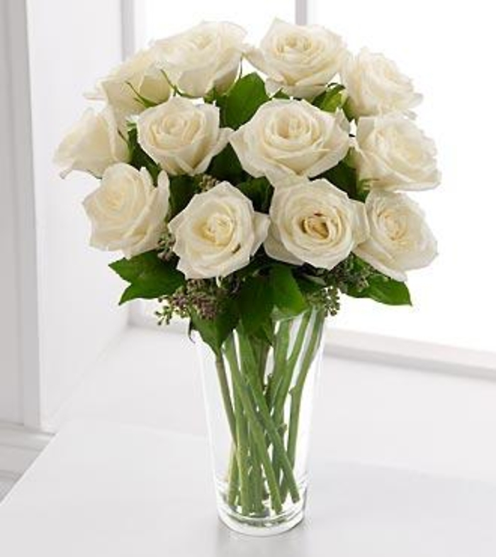 1 Dozen White Rose